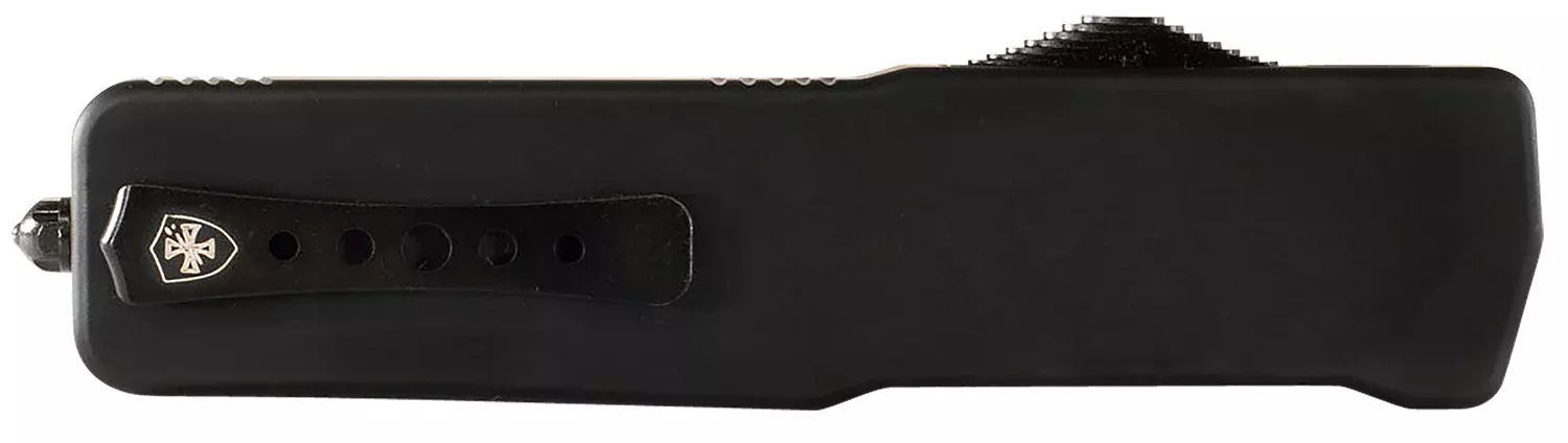 Templar Knife SABR321 Premium LWSmall 3" OTF Drop Point Plain Black Oxide Stonewashed D2 Steel Blade, 4.50" Black Aluminum Handle
