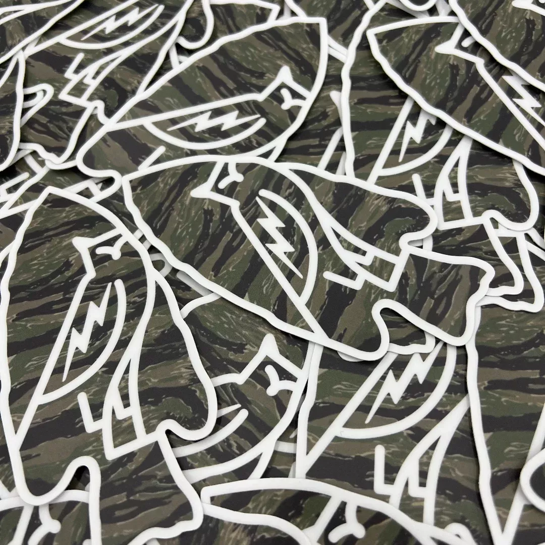 Tiger Stripe Arrowhead Sticker