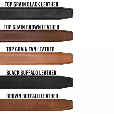 TOP GRAIN & BUFFALO LEATHER GUN BELT STRAPS