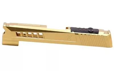 True Precision, Axiom Slide, Fits P365XL, Gold TiN Finish, RMS Optic Cut & Cover Plate