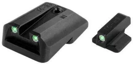 Truglo TG-TG231N2 Tritium Night Sights Square Green W/White Outline Front/Green U-FALSEtch Rear Nitride Fortress Frame For