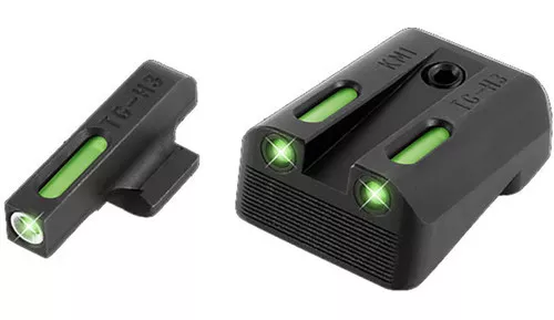 TruGlo TG13KM1A TFXBlackGreen TritiumFiber Optic White Outline Front Sight Green TritiumFiber Optic Rear Sight UPC: 788130020005