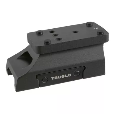 TRUGLO Universal Micro Red Dot Riser, Picatinny Attachment, T.O.P.S. Universal Adapter Plates (Most Major Optic Brands), Nitride Finish, Black, Co-witness Height TG-TG8977B