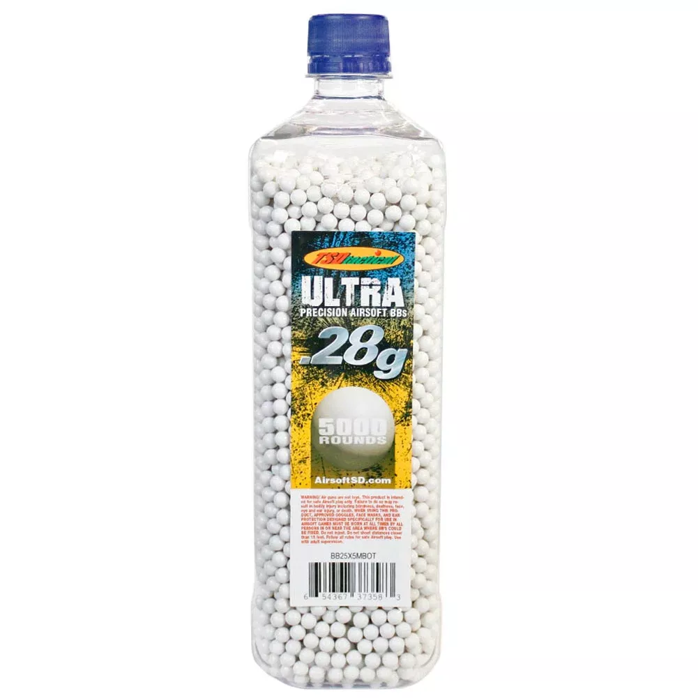 TSD Ultra Precision Grade .28g 6mm Airsoft Gun BBs 5000 Rounds