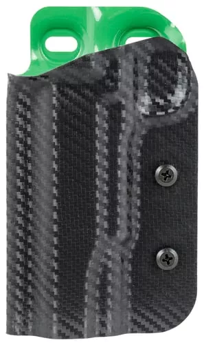 Uncle Mikes 54RNC03BGL Range/Competition Holster OWB Black/Green Boltaron Belt Slide Fits Colt 1911 Fits 5" Barrel Left Hand