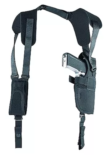 Uncle Mikes 83011 Sidekick Vertical Shoulder Holster Shoulder Size 01 Black Cordura Harness Fits Med/Large Semi Autos Fits 3-4" Barrel Right Hand