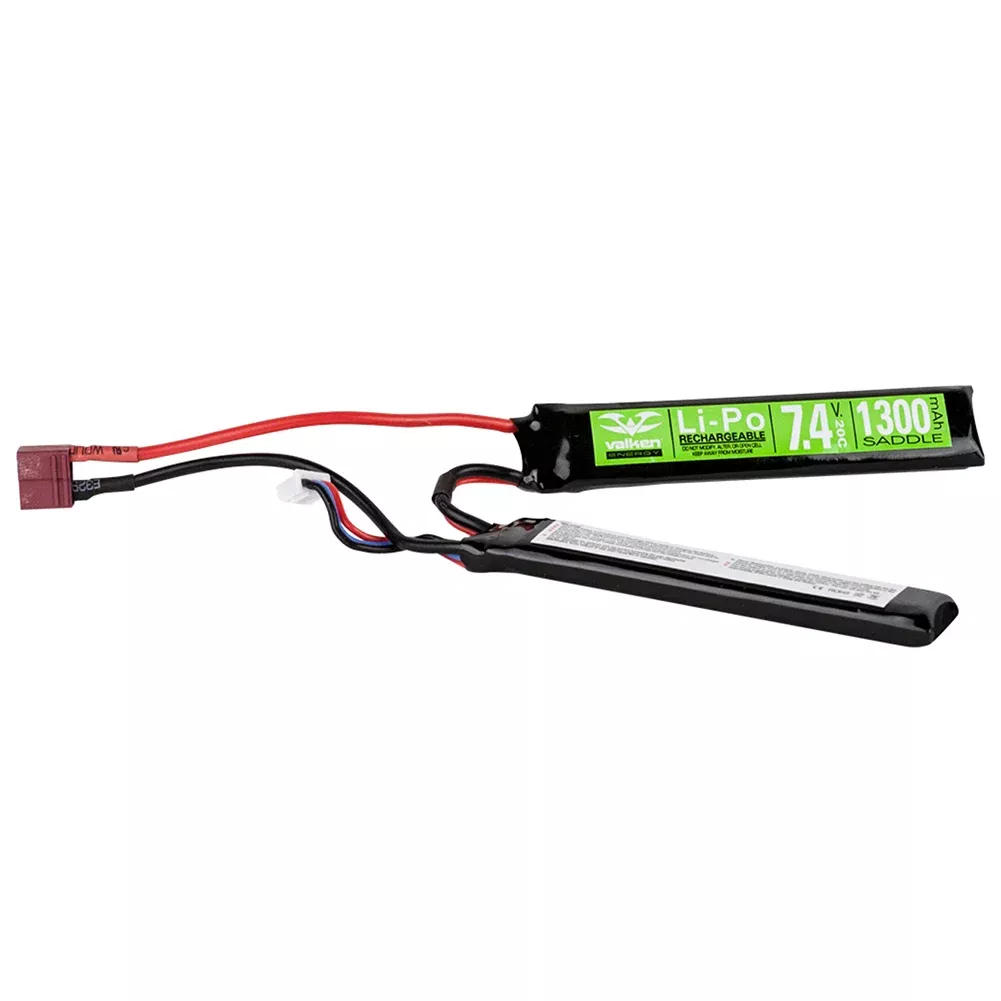 Valken Energy 7.4v 1300mAH 20C Crane Stock Type LIPO Airsoft Gun AEG Battery w/ Deans