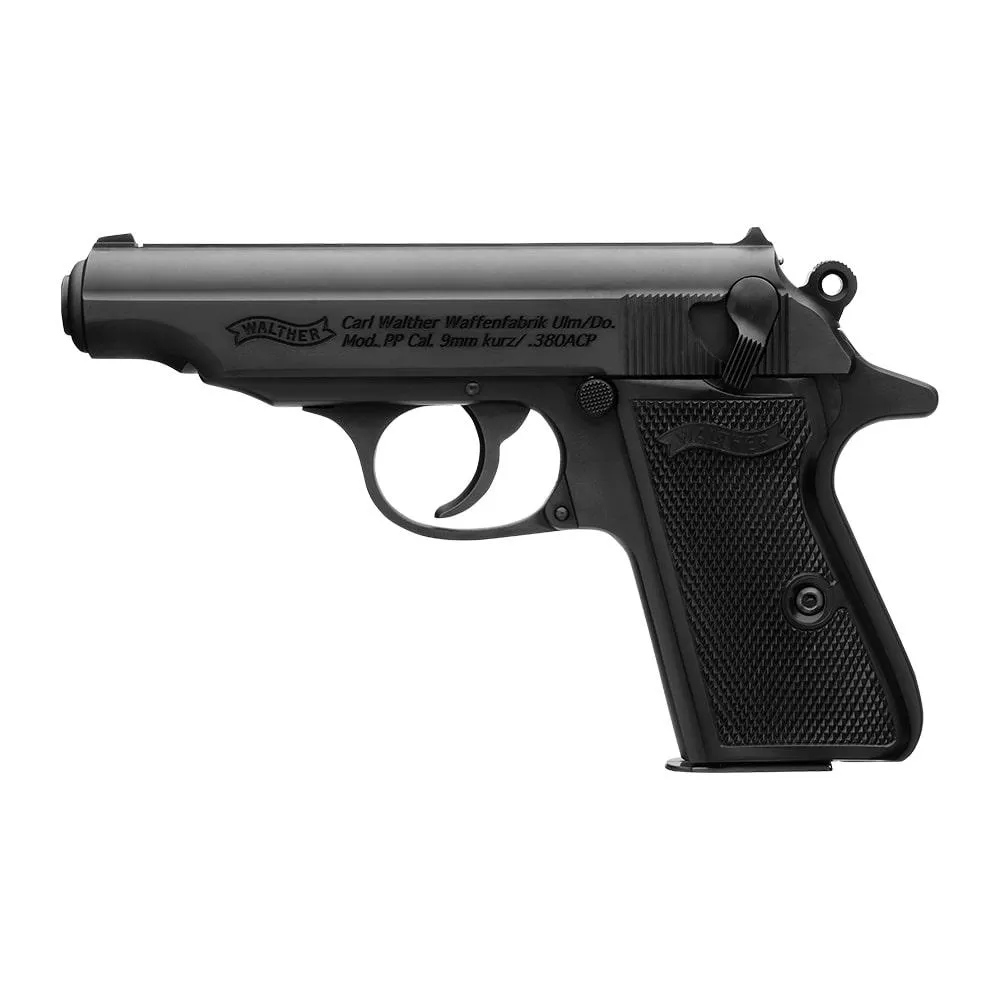 Walther PP Black Handgun .380 ACP 7rd Magazines(2) 3.9″ Barrel Black Frame