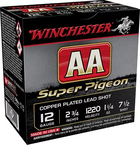 Winchester Ammo AA12SP7 AA Super Pigeon 12Gauge 2.75" 1 1/4oz 7.5Shot 25 Per Box/10 Case