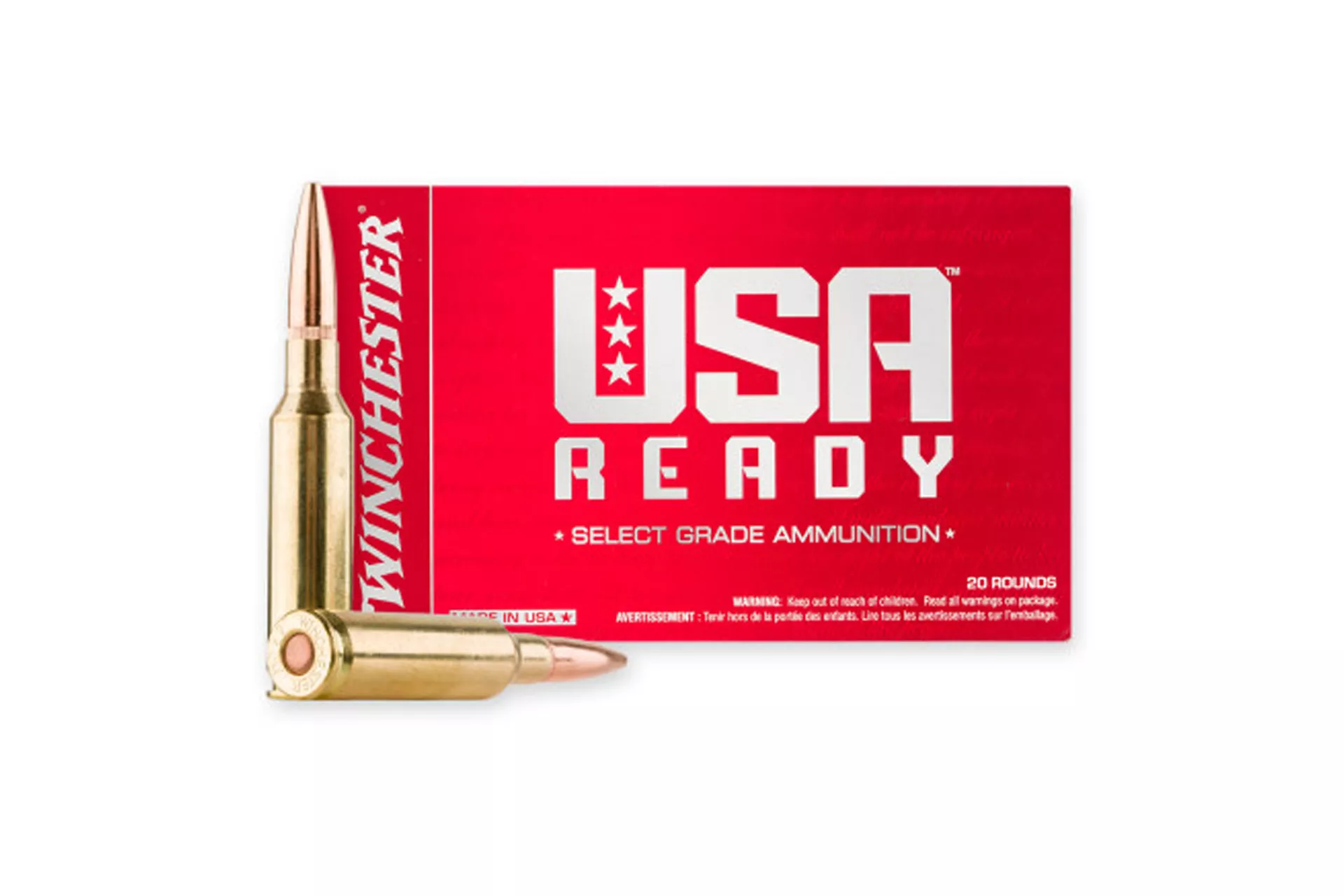 Winchester Ammo USA Ready 6.5 Creedmoor 140 gr Open Tip Brass Casing Rifle Ammo – 20 Rounds – WINCRED65140