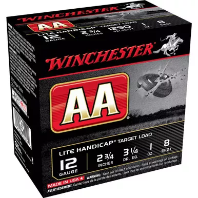 Winchester Ammunition AA Lite Handicap, 12 Gauge 2.75", #8, Shotshell, 25 Round Box AAHLA128