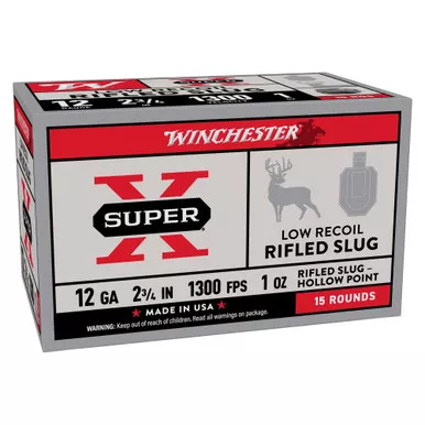 Winchester Ammunition Power Point - 12 Gauge 2.75", Rifled Slug, 15-Round Box