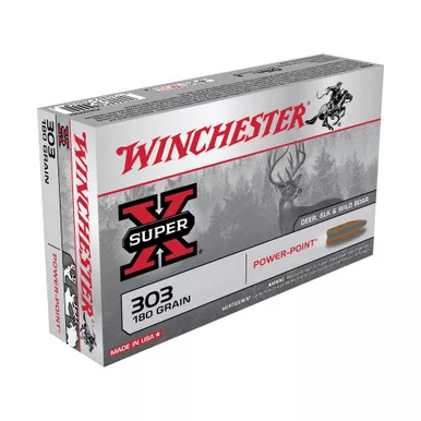 Winchester Ammunition Super-X, 303 British, 180 Grain, Power Point, 20 Round Box X303B1