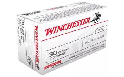 Winchester Ammunition, USA, 30 Carbine, 110 Grain, Full Metal Jacket, 50 Round Box