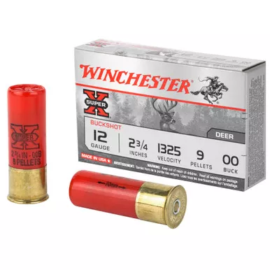 Winchester Ammunition Winchester Ammunition Power Point 12 Gauge 00 Buckshot - 5 Rounds per Box, 250 per Case