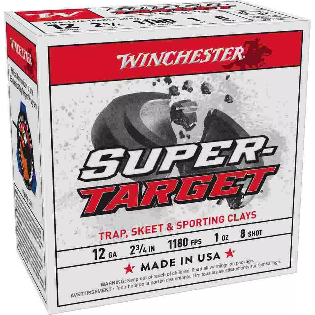 Winchester Super-Target Shotshells 12 ga 2-3/4″ 1 oz 1180 fps #8 25/ct
