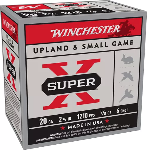 WINCHESTER SUPER-X 20GA 2.75″ – 7/8OZ #6 1210FPS 250RD CASE