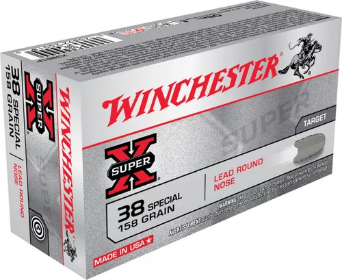 Winchester Super-X Subsonic Centerfire Ammunition, 38 Special, Lead Round Nose, 158 Grain – 50 Cartridge Box ( 50 / 1 )