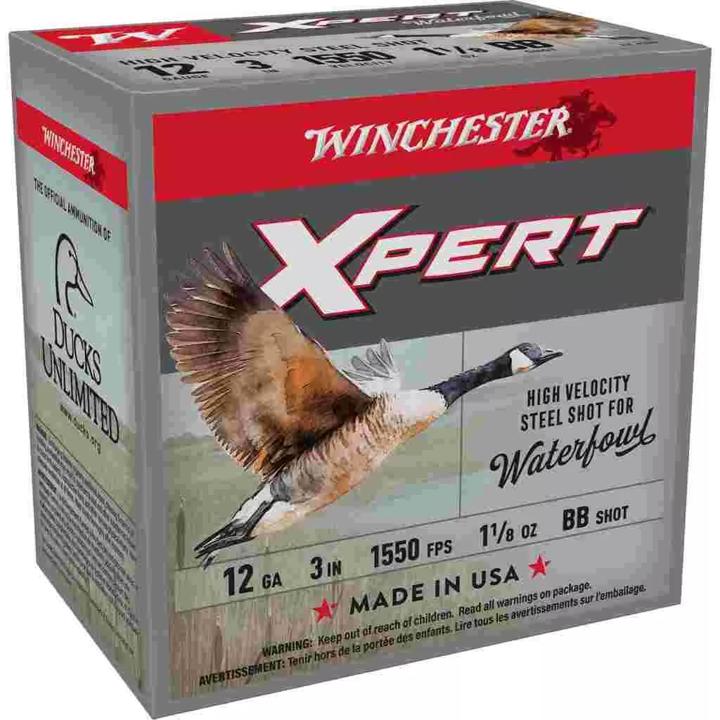 Winchester Xpert High-Velocity Steel Shotshells 12 ga 3″ 1-1/8 oz 1550 fps #BB 25/ct