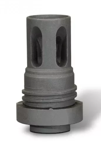 Yankee Hill 431524A Mini QD Flash Hider Black Phosphate Steel with 5/8"-24 tpi Threads & 2.13" OAL for 5.56x45mm NATO AR-Platform