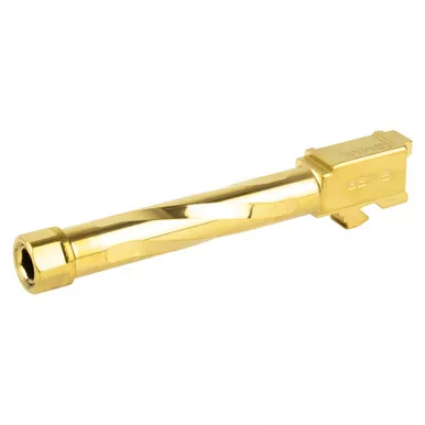 Zaffiri Precision Pistol Barrel, 9MM, 4.97", Threaded, Fits Glock 17 Gen 5, Titanium Nitride Finish, Gold