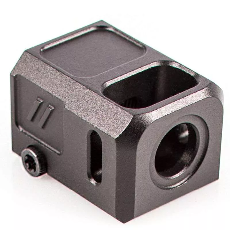 Zev Technologies Pro Compensator 9mm Luger Threaded 1/2x28 Billet Aluminum Hard Coat Anodized Matte Black Finish